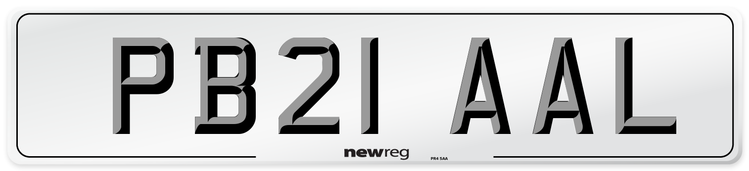 PB21 AAL Number Plate from New Reg